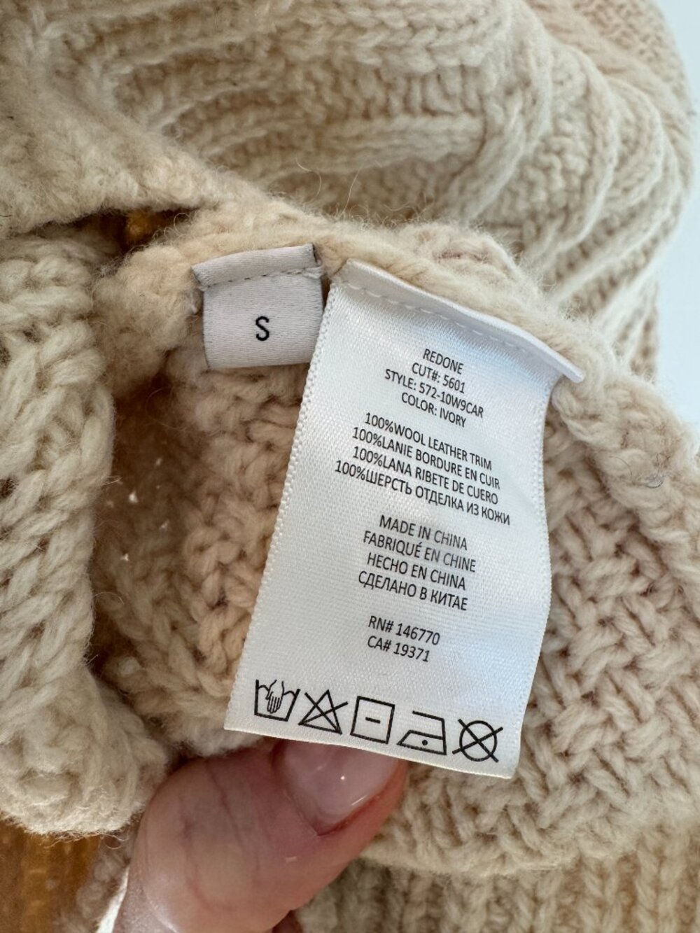 RE/DONE 50s Fisherman Cardigan Ivory Size Small - Picture 11 of 14